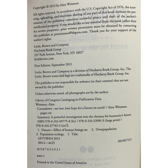 Countdown Our Last Best Hope for a Future on Earth Book Alan Weisman First - Picture 2 of 8